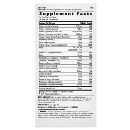 Women`s Prenatal Formula cu Fier, 120 tablete, GNC 614754