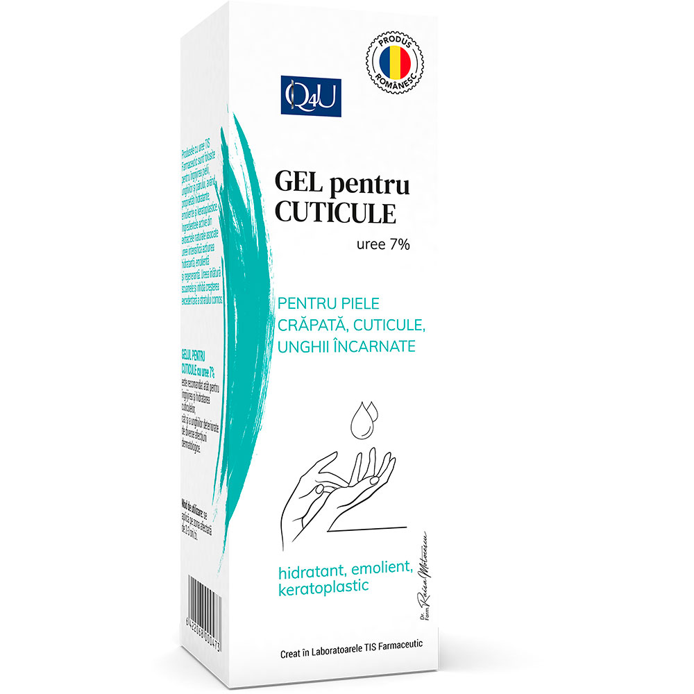 Gel pentru cuticule cu uree 7%, Q4U, 20 ml, Tis Farmaceutic