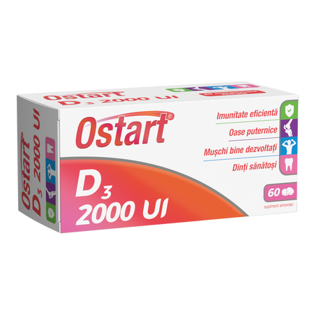 Ostart Vitamina D3, 2000UI, 60 comprimate, Fiterman