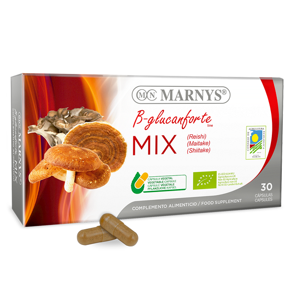 Mix de ciuperci bio Betaglucan forte, 30 capsule, Marnys