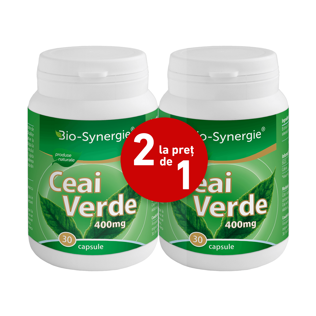 Pachet Extract Ceai Verde, 30 + 30 capsule, Bio Synergie