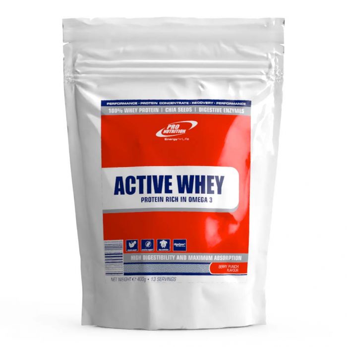 Pudra proteica Active Whey Berry Punch, 400 g, Pro Nutrition