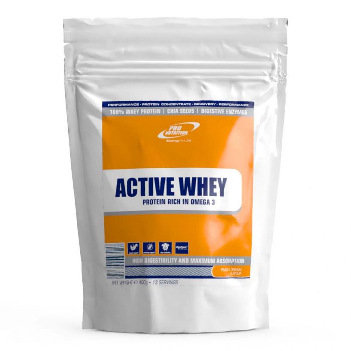 Pudra proteica Active Whey Peach Dream, 400 g, Pro Nutrition