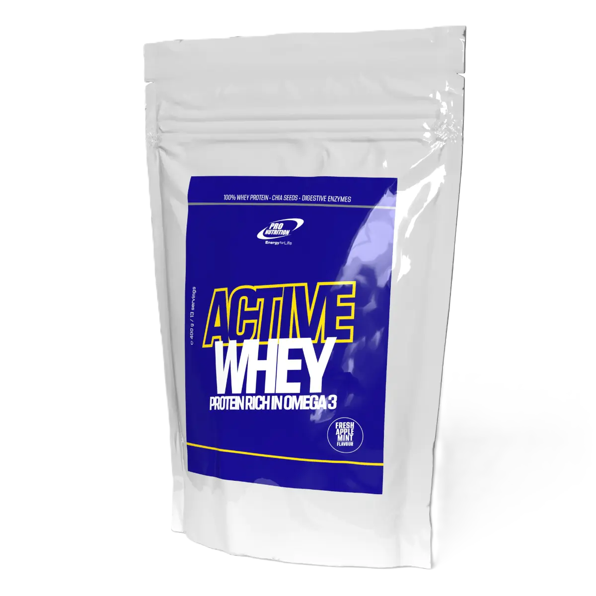 Pudra proteica Active Whey Fresh Apple Mint, 400 g, Pro Nutrition