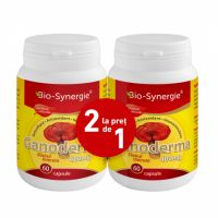 Pachet Ganoderma elixirul tineretii, 400mg, 60 + 60 capsule, Bio-Synergie