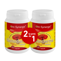 Pachet Ganoderma elixirul tineretii, 400mg, 60 + 60 capsule, Bio-Synergie