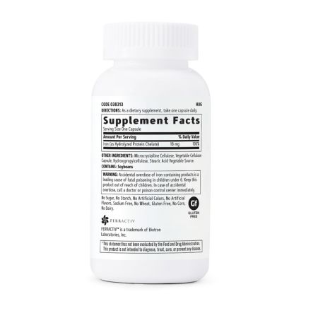 Fier cu absorbtie usoara 18 mg (038312), 90 capsule, GNC 647558
