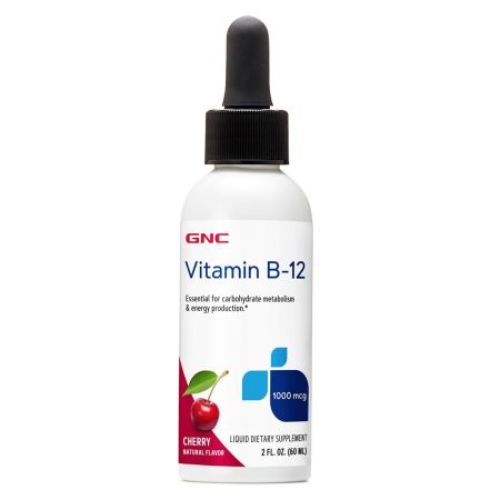 Vitamina B-12 1000 mcg cu aroma de cirese, 60 ml, GNC