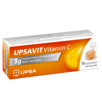 Upsavit Vitamina C, 1 g, 10 comprimate efervescente, Upsa