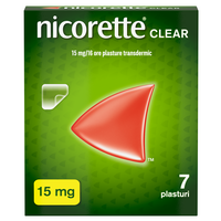 Plasturi transdermici cu nicotina, 15 mg/16 h, 7 bucati, Nicorette