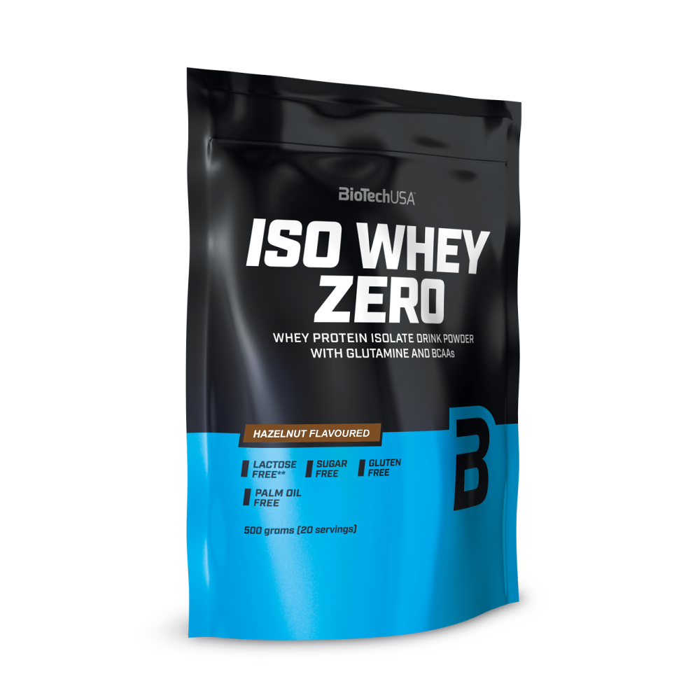 Pudra proteica Iso Whey Zero Hazelnut, 500 g, BioTech USA