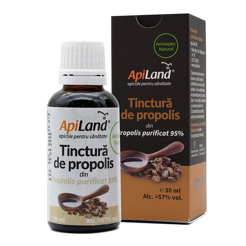 Tinctura de propolis purificat 95%, 30 ml, Apiland