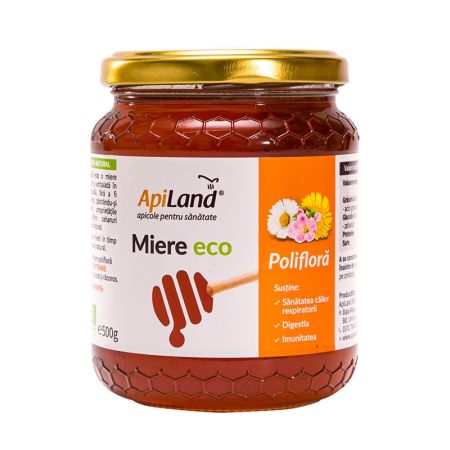 Miere eco poliflora, 500 g, Apiland