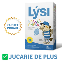Pachet Ulei de peste Omega 3 pentru copii, 60 capsule masticabile + Jucarie, Lysi