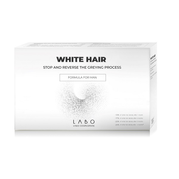 Tratament impotriva incaruntirii parului pentru barbati White Hair, 20 fiole, Labo