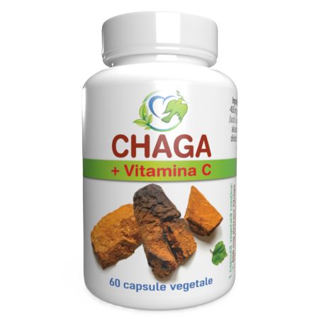 Chaga 450 mg + Vitamina C, 60 capsule, Justin Pharma
