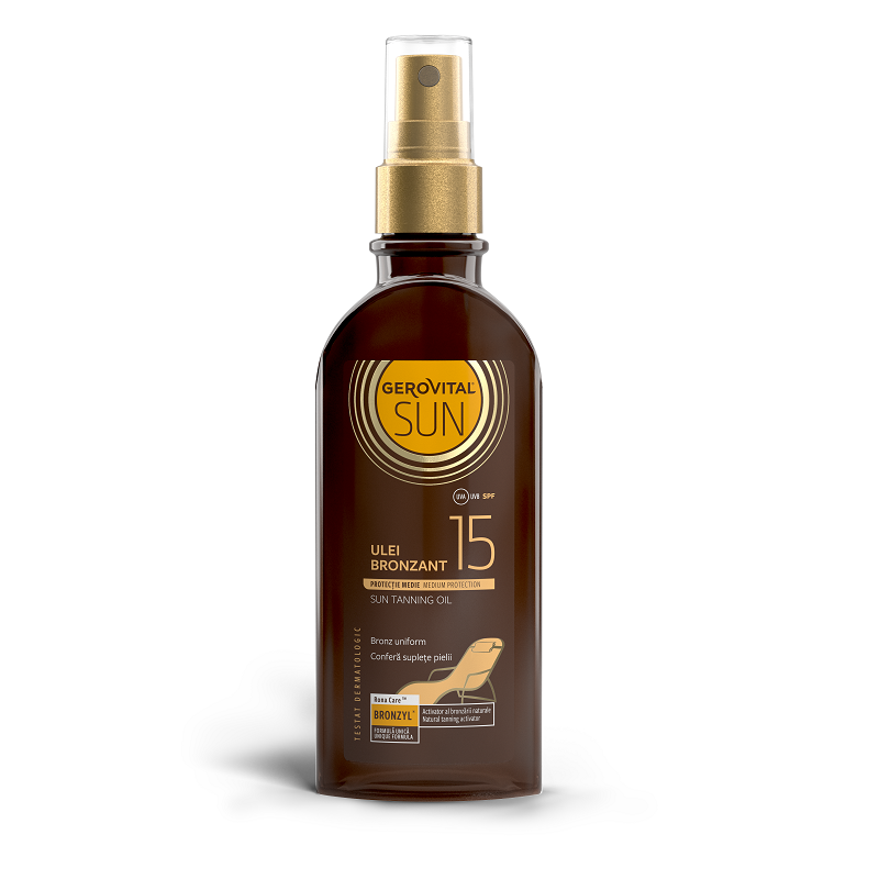 Ulei bronzant SPF 15 Sun, 150 ml, Gerovital