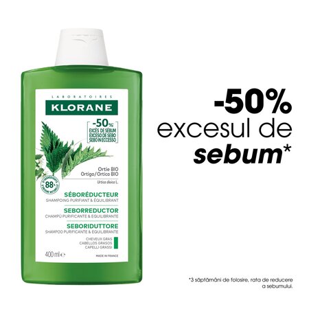 Sampon cu urzica Bio, 400 ml, Klorane 672103