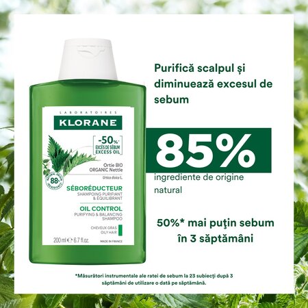 Sampon cu urzica Bio, 200 ml, Klorane 672095