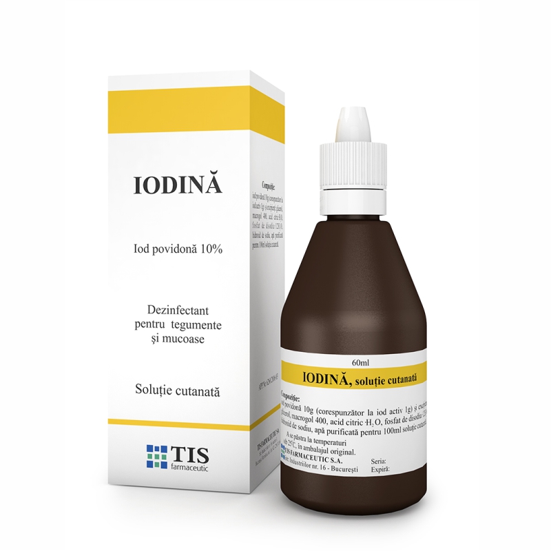 Iodina solutie cutanata, 10%, 60 ml, Tis Farmaceutic