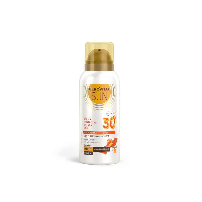 Spuma protectie solara copii SPF 30 Sun, 100 ml, Gerovital