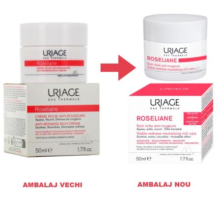 Crema anti-roseata pentru ten uscat Roseliane, 50 ml, Uriage 645084