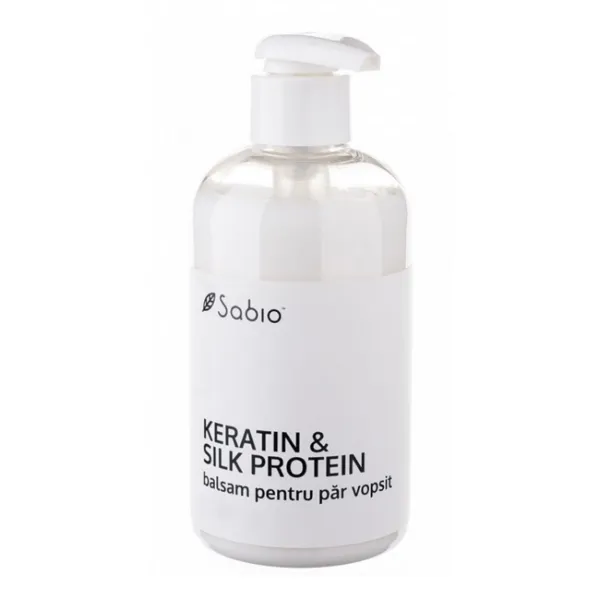 Balsam cu keratina si proteina de matase pentru par vopsit, 300 ml, Sabio