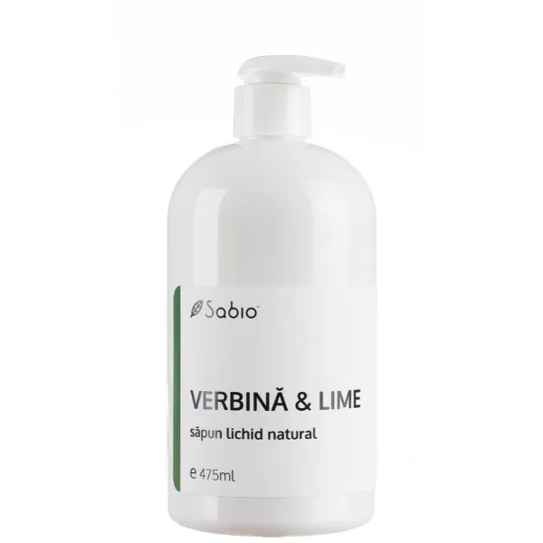 Sapun lichid natural cu verbina si lime, 475 ml, Sabio 