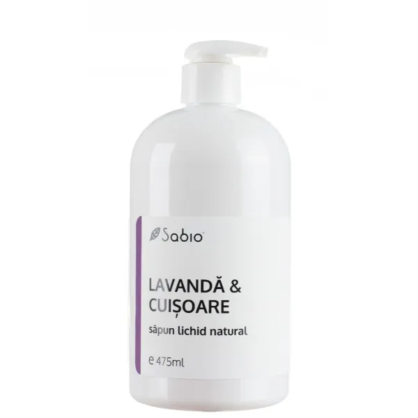 Sapun lichid natural cu lavanda si cuisoare, 475 ml, Sabio