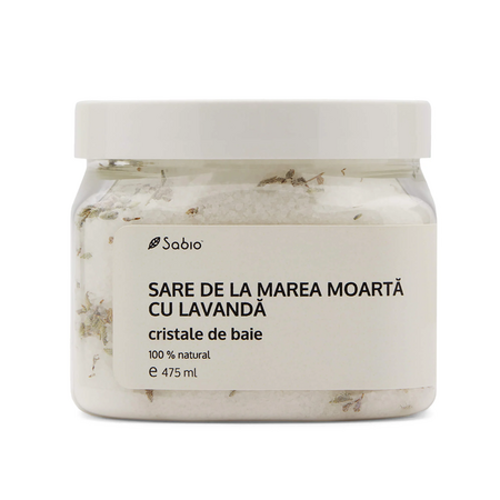 Sare de la Marea Moarta cu lavanda cristale de baie, 475 ml, Sabio