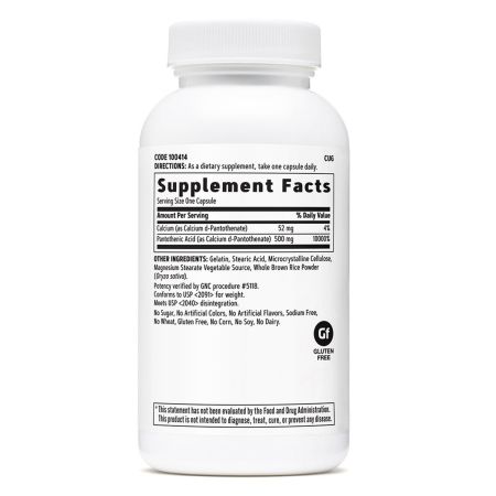Acid Pantotenic, 500 mg, 100 capsule, GNC 647999