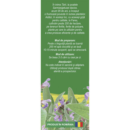 Ceai de Salvie frunze G 94, 50 g, Fares 618208
