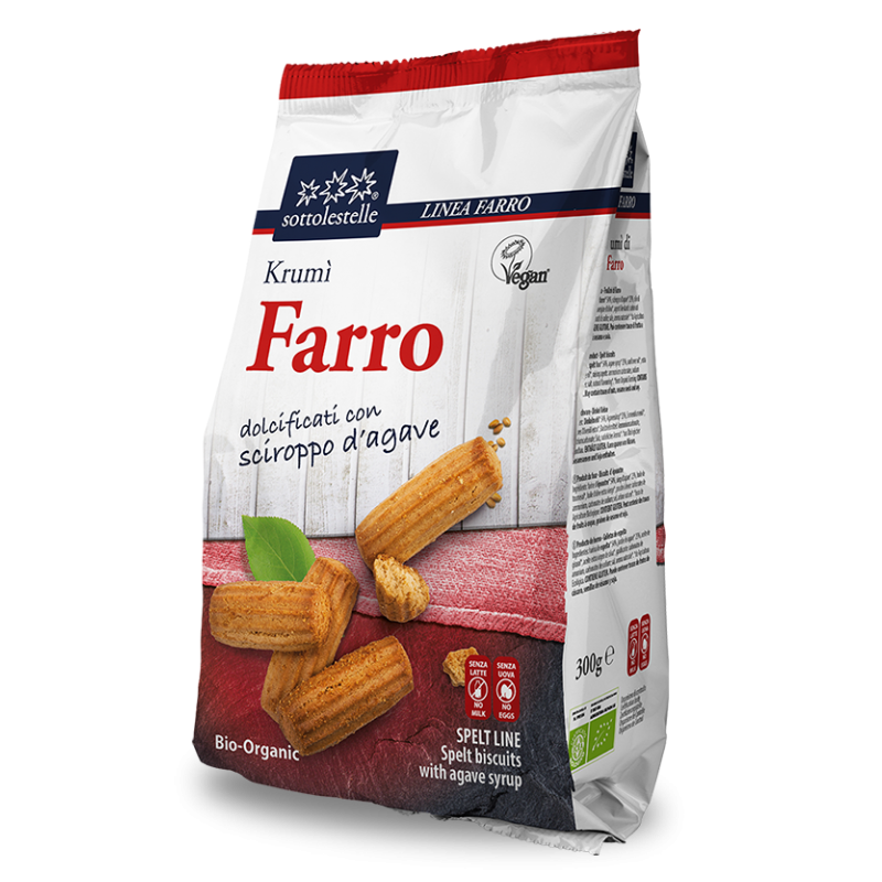 Biscuiti Bio vegani din faina Spelta Krumi, 300 g, Sottolestelle