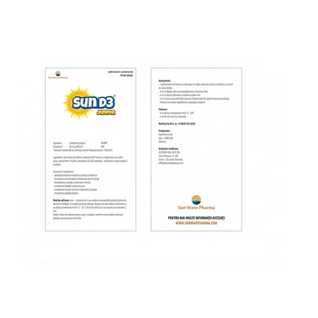 Sun D3 Junior picaturi, 10ml, Sun Wave Pharma 518539