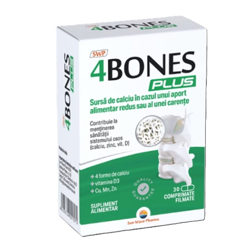 4 Bones Plus, 30 comprimate, Sun Wave Pharma