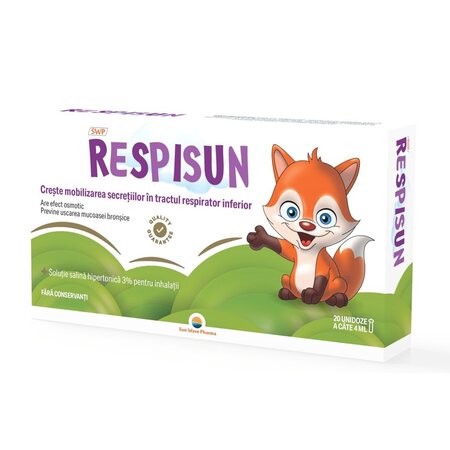 Solutie salina hipertonica 3% Respisun, 20 unidoze x 4 ml, Sun Wave Pharma 752854