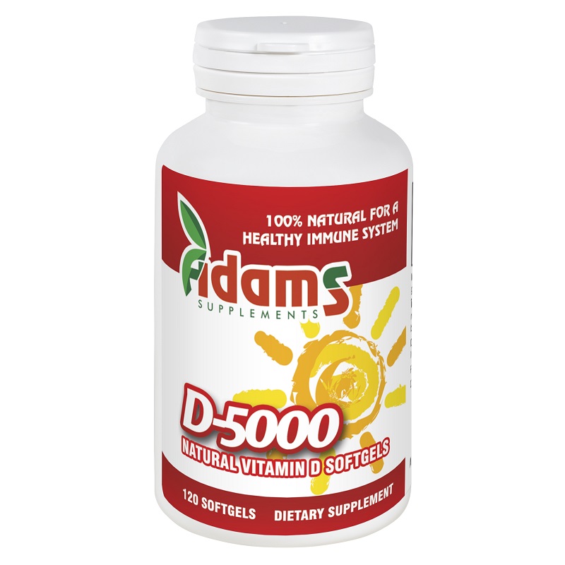 Vitamina D-5000, 120 capsule moi, Adams Vision