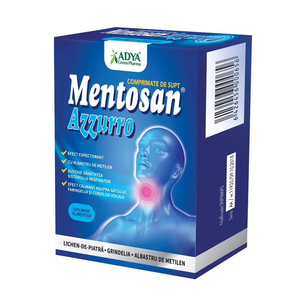 Mentosan Azzurro, 21 comprimate, Adya