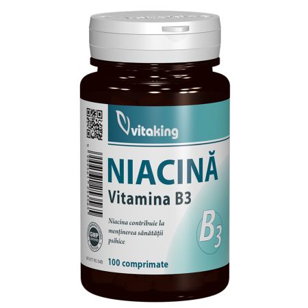 Niacina Vitamina B3, 100 mg, 100 comprimate, Vitaking