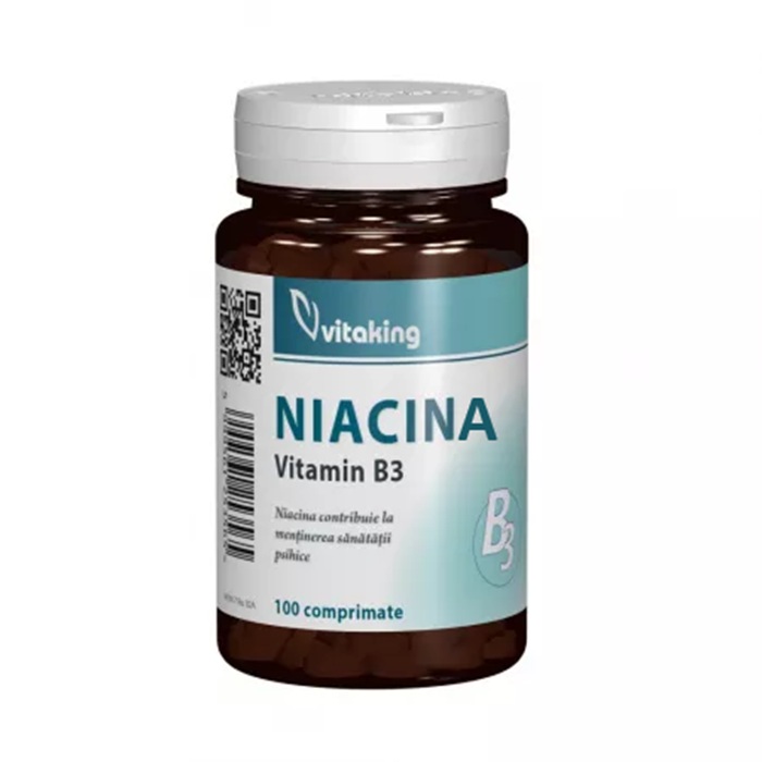 Niacina Vitamina B3, 100 mg, 100 comprimate, Vitaking