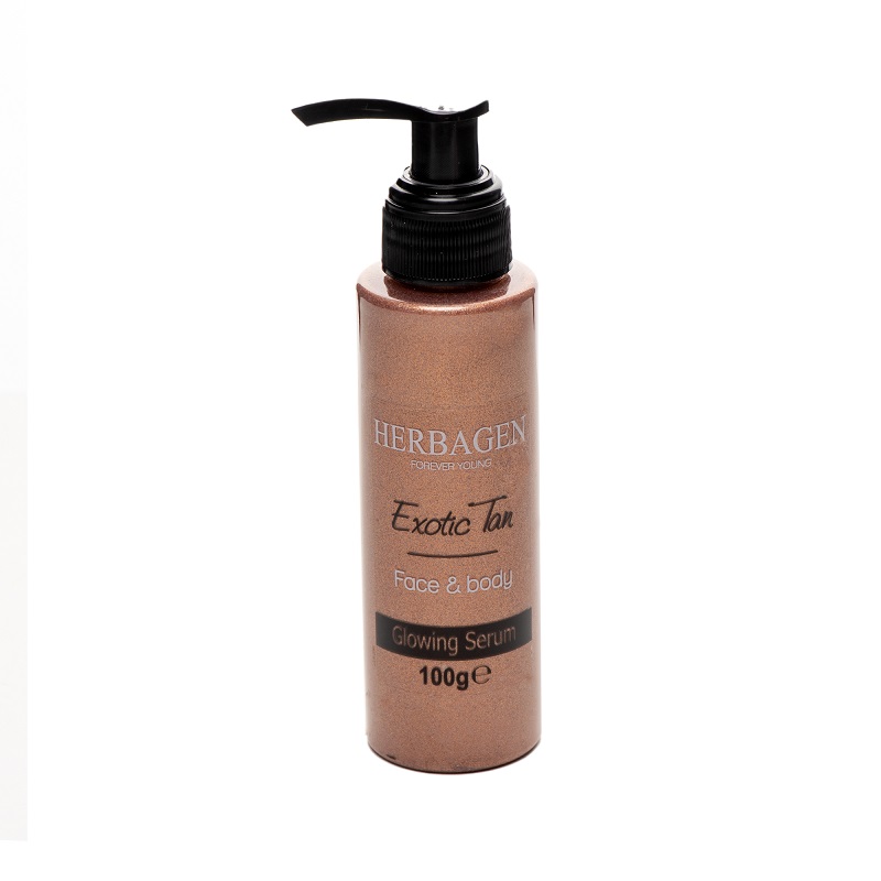 Ser bronzant stralucitor pentru fata si corp Exotic Tan, 100 ml, Herbagen