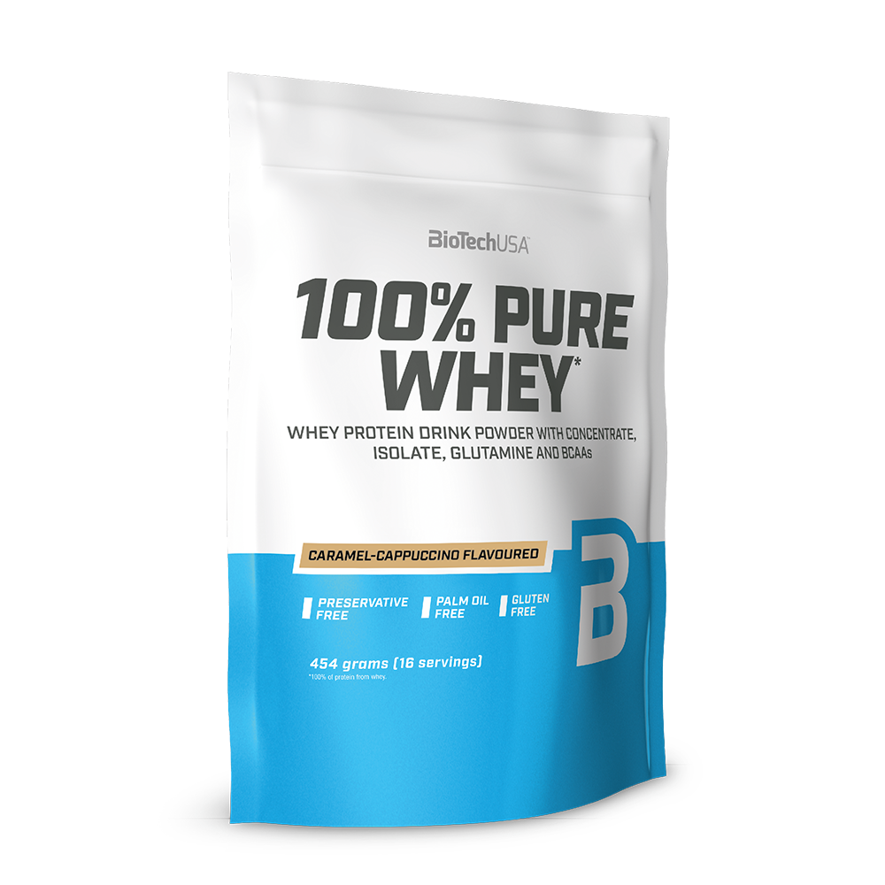 Pure whey Caramel-Cappuccino, 454 grame, BioTech USA