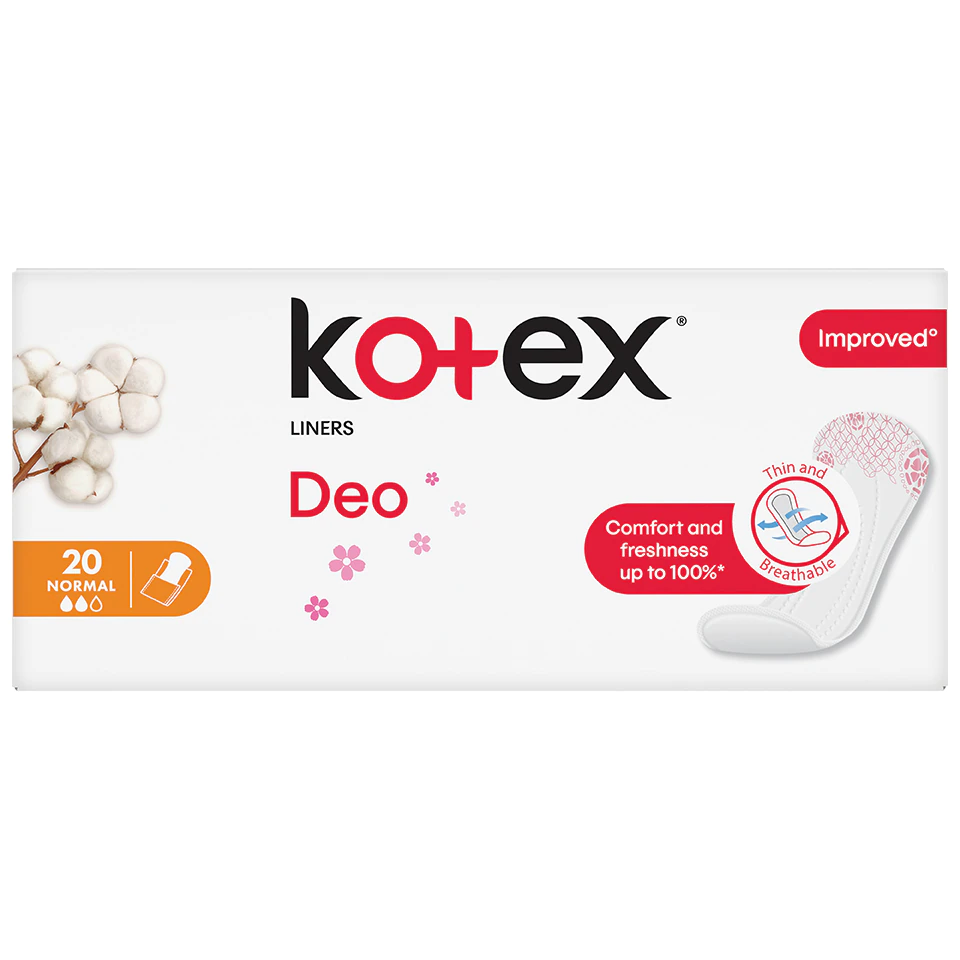 Absorbante zilnice Normal Deo, 20 bucati, Kotex