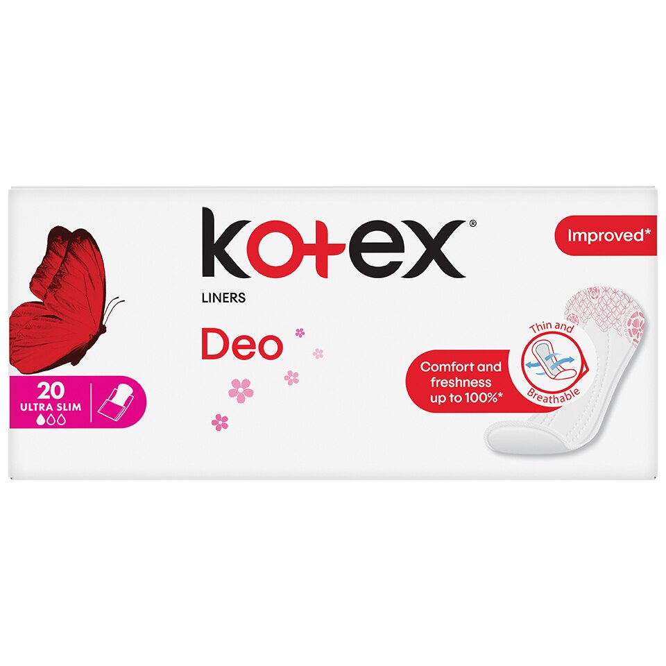 Absorbante zilnice Ultra Slim Deo, 20 bucati, Kotex