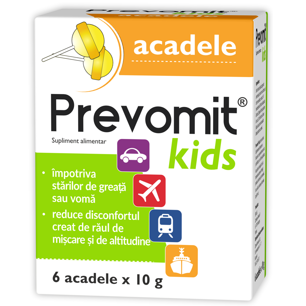 Prevomit kids acadele, 6 bucati, Zdrovit