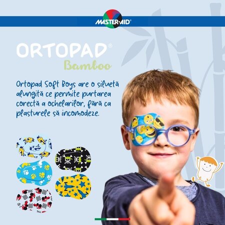 Ocluzor pentru copii Soft Junior Boys Ortopad Master-Aid, 67x50 mm, 20 bucati, Pietrasanta Pharma 669253
