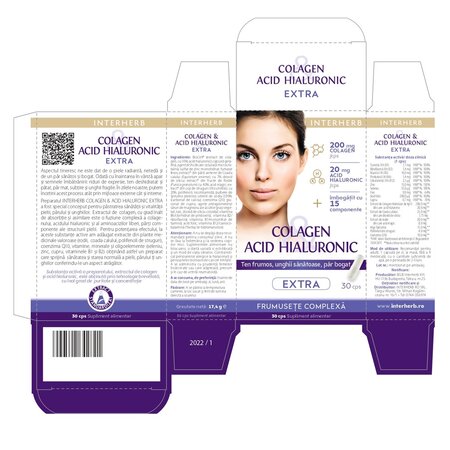 Colagen si acid hialuronic Extra, 30 capsule, Interherb 709398