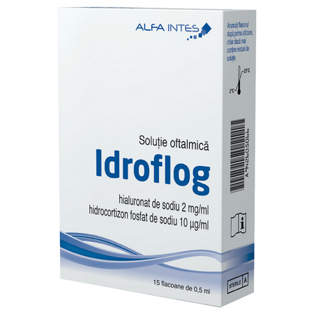  Solutie oftalmica Idroflog, 15 x 0,5 ml, Alfa Intes