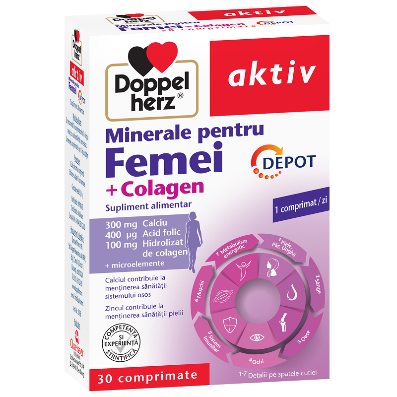 Minerale pentru femei + colagen, 30 comprimate, Doppelherz