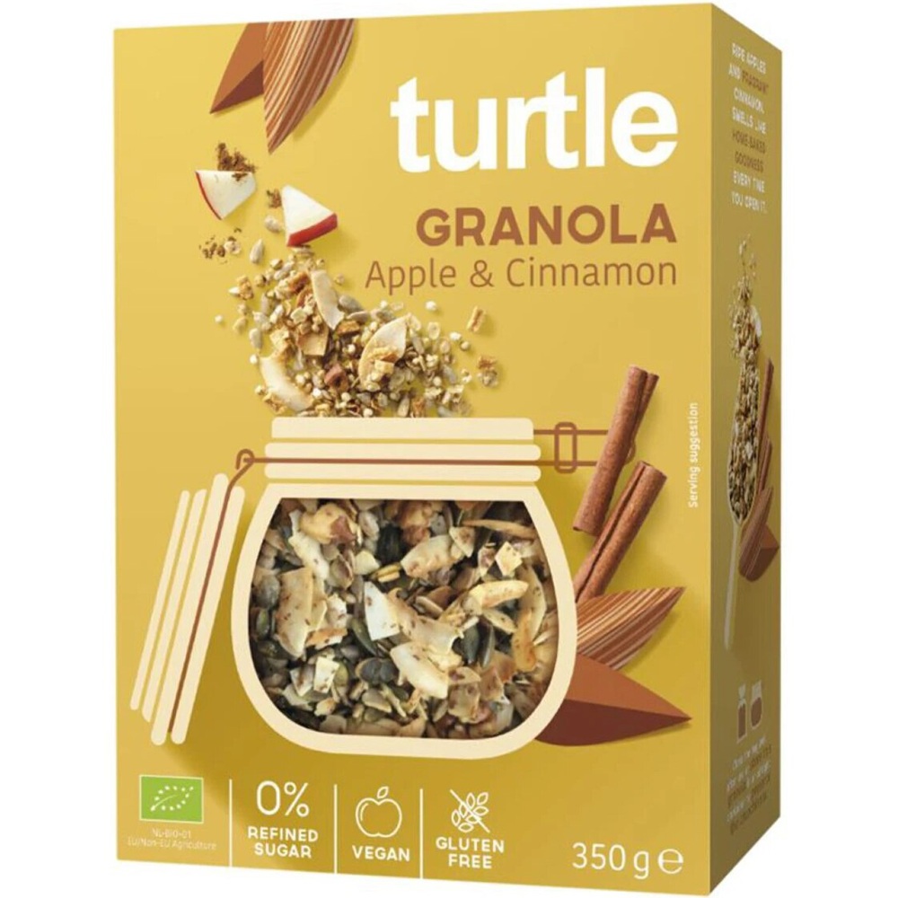 Granola fara gluten cu mar si scortisoara, 350 g, Turtle